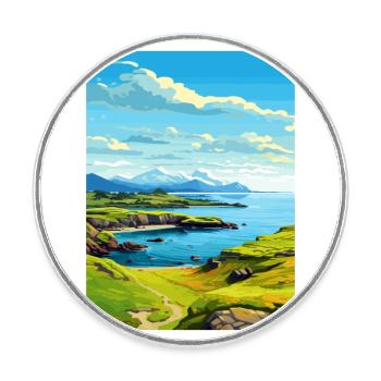 Isle Of Seil Schottland Vintage Reiseposter WPA - Runder Kühlschrankmagnet - Weiß - Vorne
