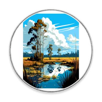 Big Cypress National Preserve Florida Souvenir - Runder Kühlschrankmagnet - Weiß - Vorne