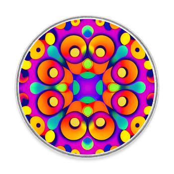 Psychedelischer bunter Tapetenhintergrund - Runder Kühlschrankmagnet - Weiß - Vorne