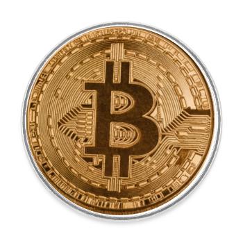 Button "BITCOIN" design, logo, sticker, magnet - Round  fridge magnet - white - Front
