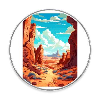 Valley Of Fire State Park Nevada Travel Poster - Round  fridge magnet - white - Front