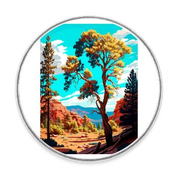 Coconino National Forest Arizona Reiseposter - Runder Kühlschrankmagnet - Weiß - Vorne