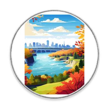 Niagara Falls New York State Vintage-Reiseposter - Runder Kühlschrankmagnet - Weiß - Vorne