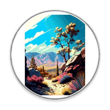 Los Padres National Forest Vintage Reiseposter - Runder Kühlschrankmagnet - Weiß - Vorne