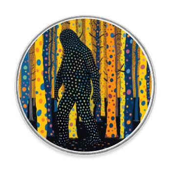 BigFoot, big foot, sasquatch - Runder Kühlschrankmagnet - Weiß - Vorne