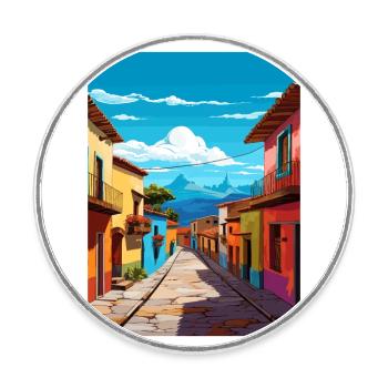 Santa Elena Costa Rica Vintage Travel Poster WPA - Round  fridge magnet - white - Front