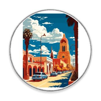 Guadalajara Decoration Vintage Travel Poster WPA - Round  fridge magnet - white - Front