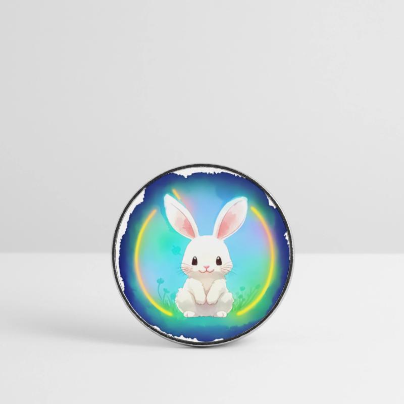 Bunny, Easter Bunny, White Bunny, Rabbit Round  fridge magnet
