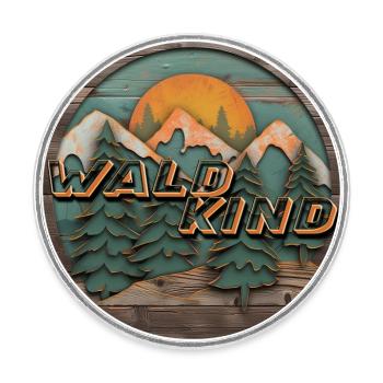 Waldkind - Ich bin ein Waldkind und Glücklich - Runder Kühlschrankmagnet - Weiß - Vorne
