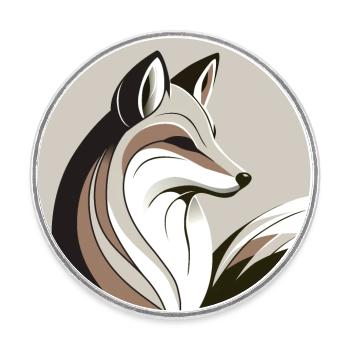 Fuchs im Kreis - Runder Kühlschrankmagnet - Weiß - Vorne