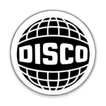 DISCO Ball - Round  fridge magnet - white - Front