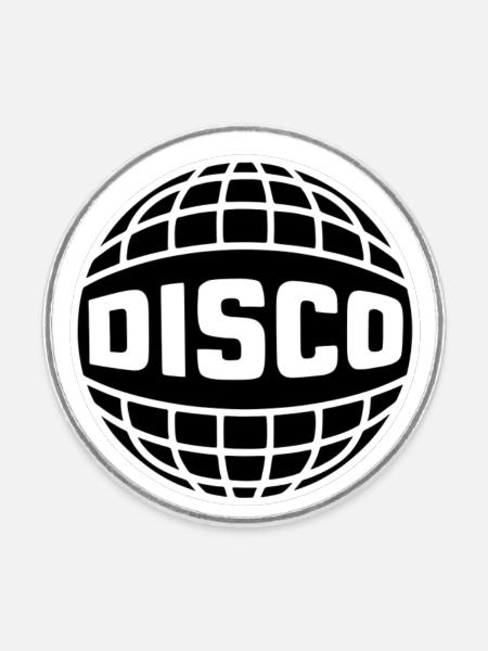DISCO Kugel - Runder Kühlschrankmagnet - Weiß