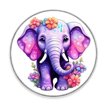 Elefant Elefanten Motiv - Runder Kühlschrankmagnet - Weiß - Vorne