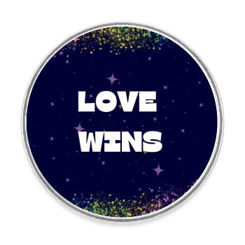 Love Wins - Round  fridge magnet - white - Front
