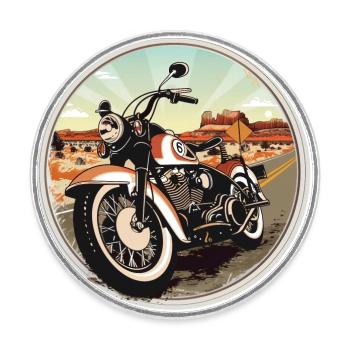 Vintage motorbike usa - Magnet rond - blanc - Devant