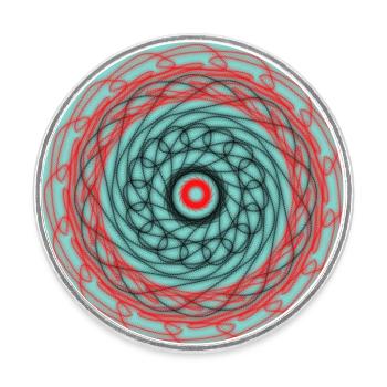 Abstraktes geometrisches Design - Runder Kühlschrankmagnet - Weiß - Vorne