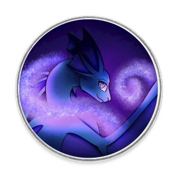 Stardust Dragon - Round  fridge magnet - white - Front