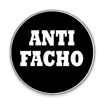 Anti facho - Magnet rond - blanc - Devant
