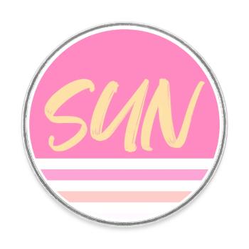 Jaune Soleil - Magnet rond - blanc - Devant