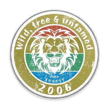 18. Geburtstag Sauvage, libre et indompté depuis 08/2006 - Magnet rond - blanc - Devant