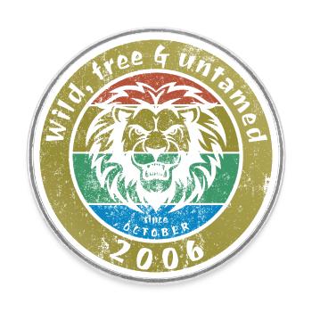 18ème anniversaire Sauvage, libre et indompté depuis 10/2006 - Magnet rond - blanc - Devant
