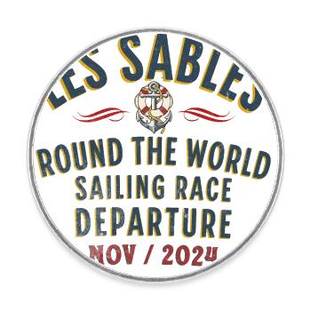 Les Sables round the world sailing race blc - Round  fridge magnet - white - Front