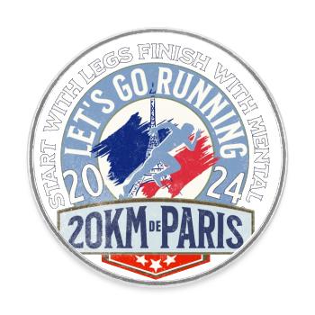 Let s go running in Paris 1 - Magnet rond - blanc - Devant