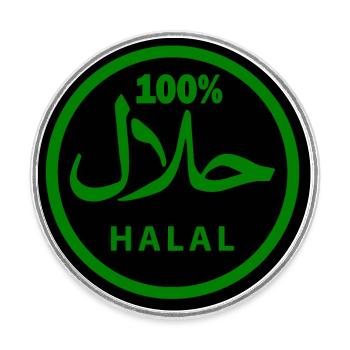 Halal - Runder Kühlschrankmagnet - Weiß - Vorne