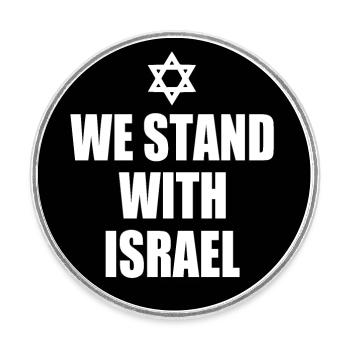 We stand with israel - Round  fridge magnet - white - Front