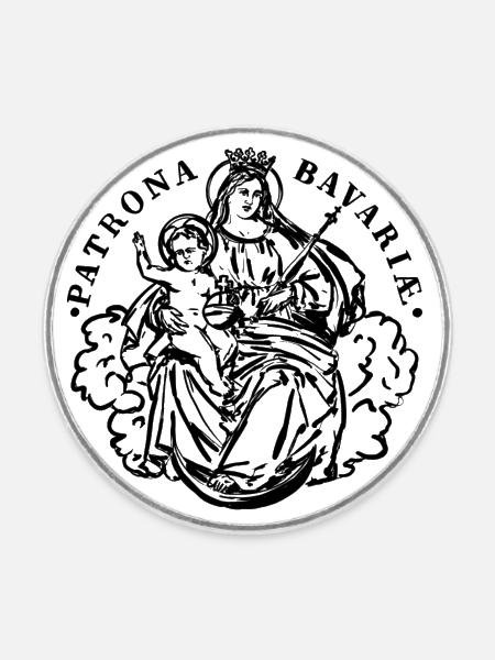 Patrona Bavaria - Runder Kühlschrankmagnet - Weiß