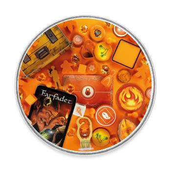 SPIELE • ORANGE - Runder Kühlschrankmagnet - Weiß - Vorne