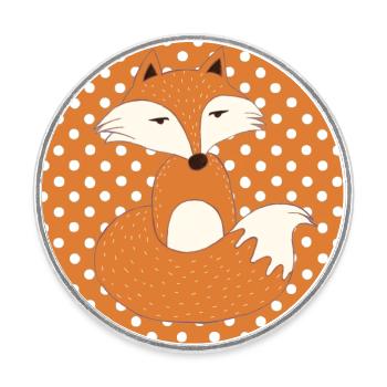 Fuchs Dots Schlauer Fuchs Kinder - Runder Kühlschrankmagnet - Weiß - Vorne