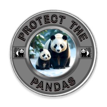 Protect the Pandas - Round  fridge magnet - white - Front