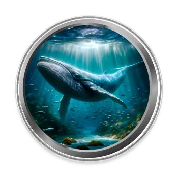 Humpback Whale - 2 - Round  fridge magnet - white - Front