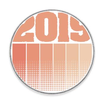 2019 - Round  fridge magnet - white - Front