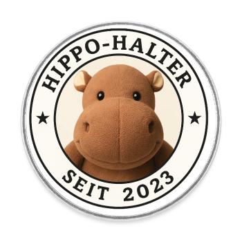 Hippo-Halter - Runder Kühlschrankmagnet - Weiß - Vorne