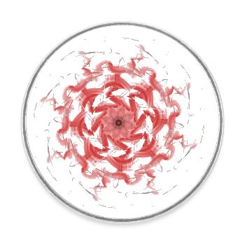 Symmetrie in rot und grau - Runder Kühlschrankmagnet - Weiß - Vorne
