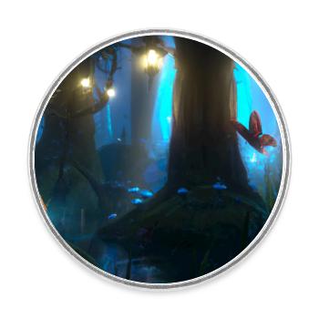 Magical forest - Round  fridge magnet - white - Front