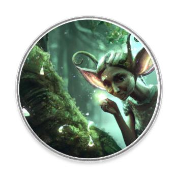 Fairy in the magical forest - Round  fridge magnet - white - Front