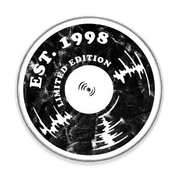1998 Vintage - Runder Kühlschrankmagnet - Weiß - Vorne