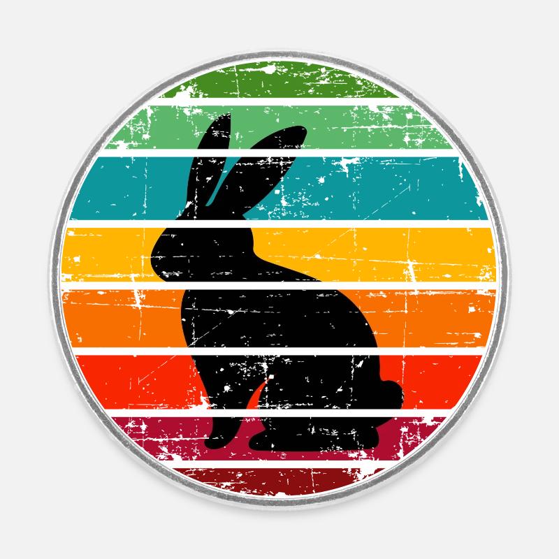 Hare - Round  fridge magnet - white
