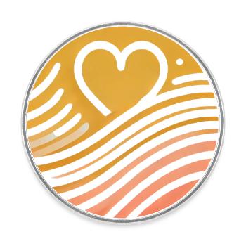 Goodbye Heart Soft Illustration - Round  fridge magnet - white - Front