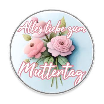 Alles Liebe Zum MUTTERTAG - Runder Kühlschrankmagnet - Weiß - Vorne