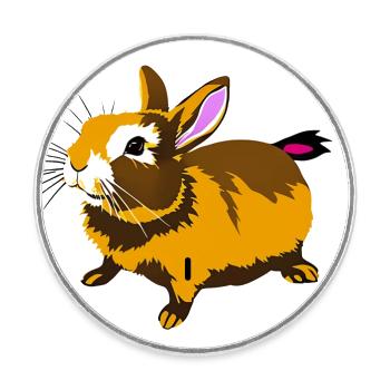 Lapin mignon - Magnet rond - blanc - Devant