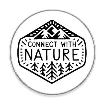Connect with nature - Round  fridge magnet - white - Front