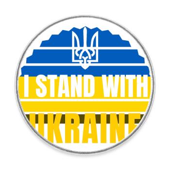 i stand with ukraine - Magnet rond - blanc - Devant