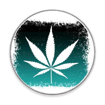 Ganja Weed Kiffen - Runder Kühlschrankmagnet - Weiß - Vorne