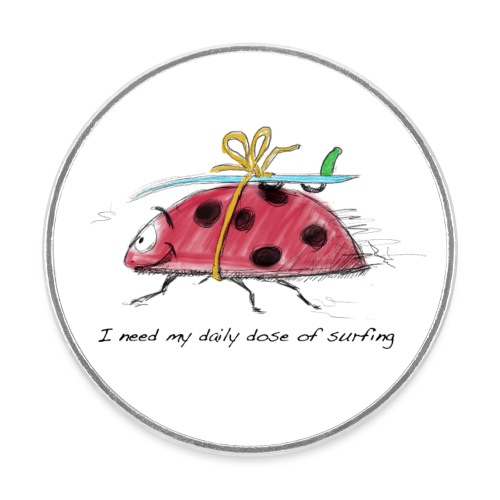 A crawling animal wants to surf - Round  fridge magnet