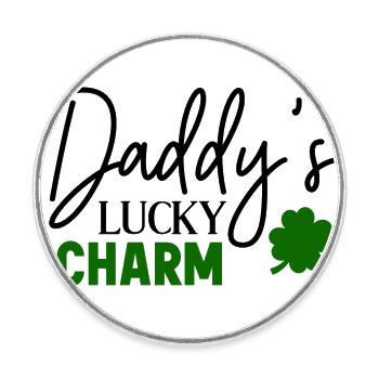 Daddy lucky charm - Round  fridge magnet - white - Front