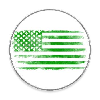 Irish American Saint Patrick's Day Flag Washed - Round  fridge magnet - white - Front